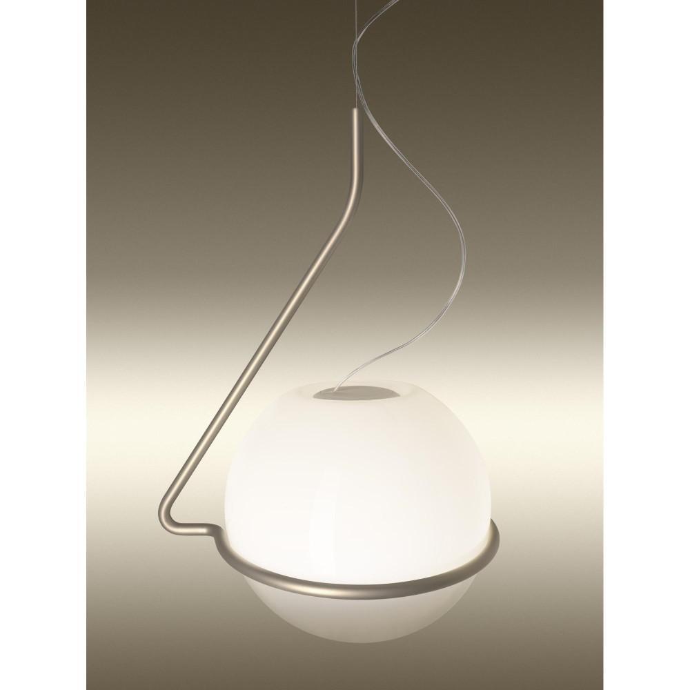 Lampada a Sospensione Foscarini Tonda  Titanio/Bianco attacco E27- FN3180S000T10E30 03