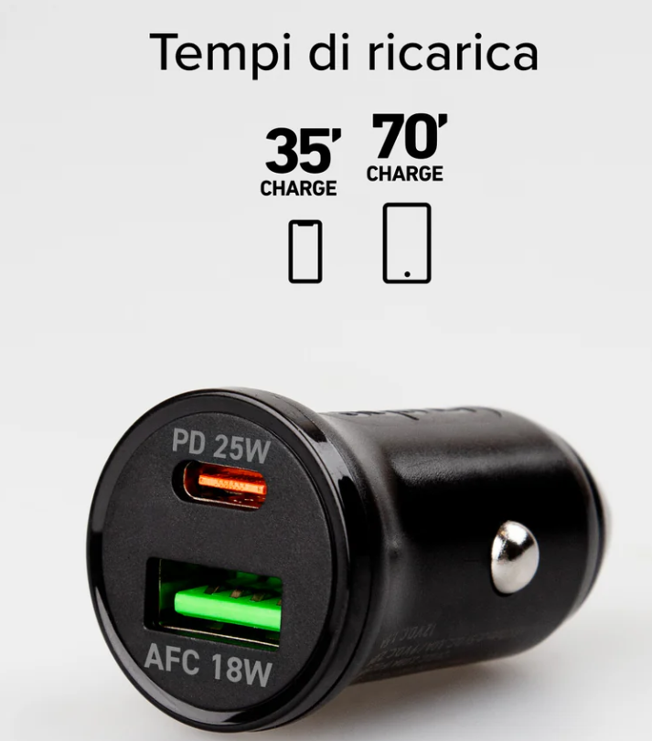 Caricatore auto SBS Ricarica ultra rapida 25 Watt con Power Delivery (PD) - TECRPD25W 04