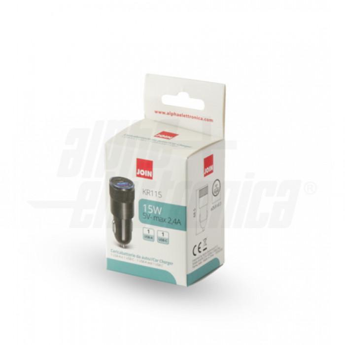 Caricatore Auto USB Alpha elettronica da Presa Accendisigari 12/24V - KR115 02