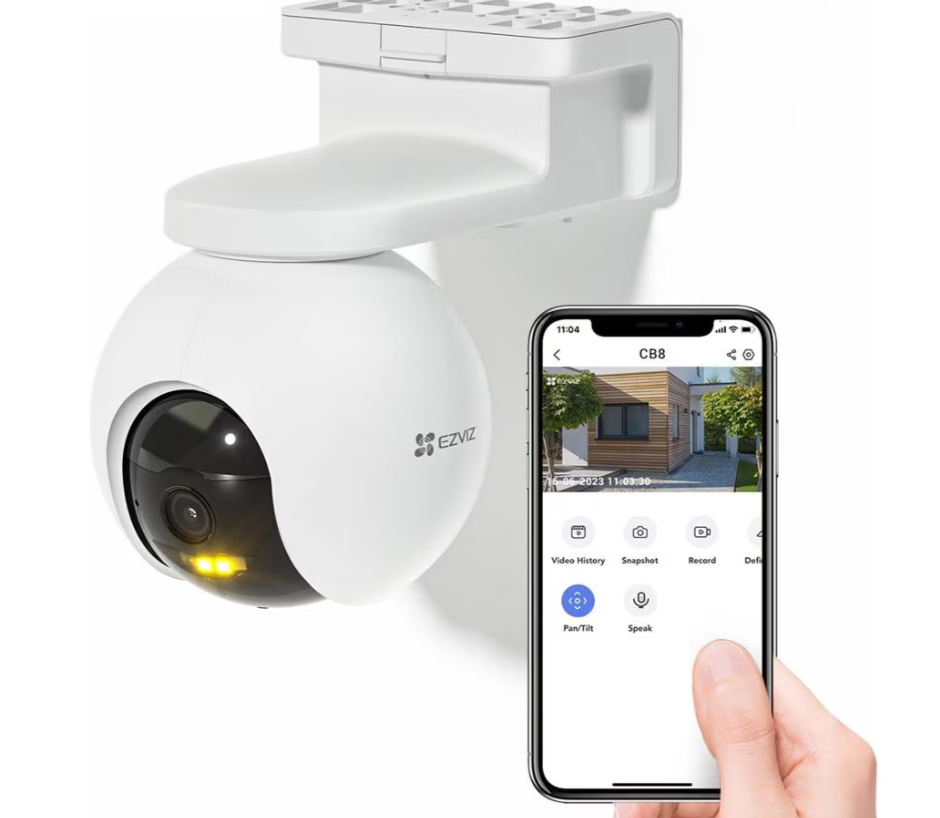 kit videosorveglianza EZVIZ telecamera wireless motorizzata con batteria e controllo da smartphone per esterni