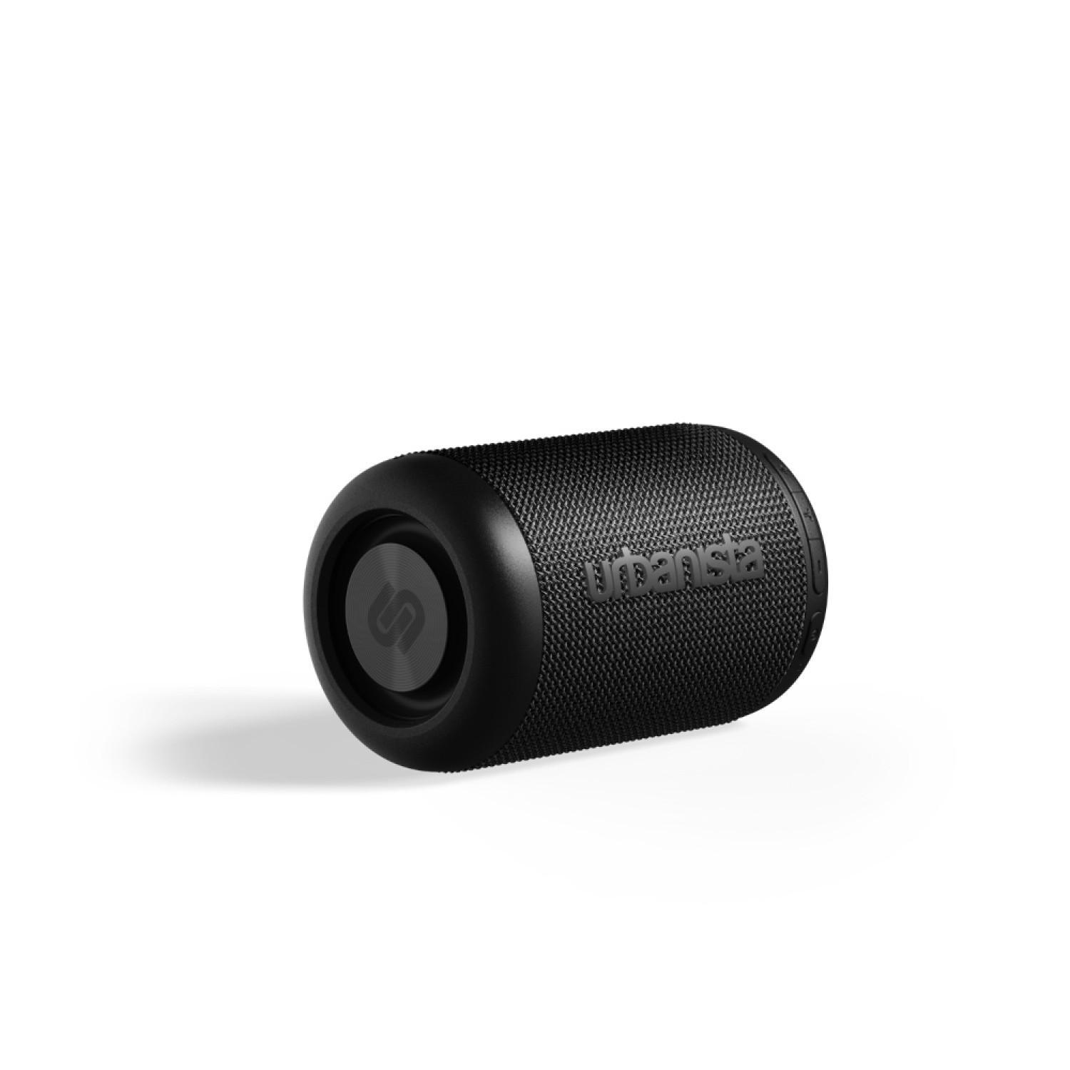 vista laterale dello speaker bluetooth portatile nero Memphis da 5 watt