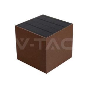Lampada led solare  da giardino a cubo 9w colore corten vt-409cct - 23824