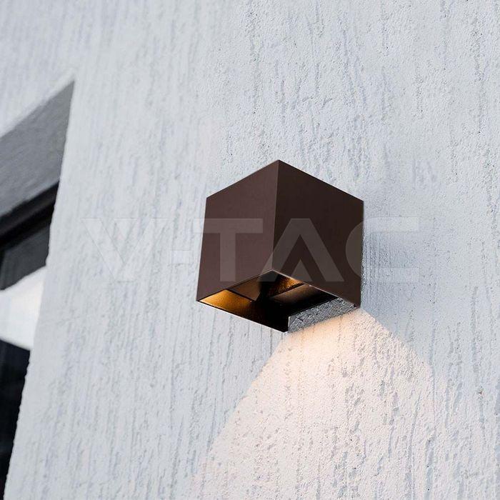 Lampada LED Solare V-Tac da Giardino a Cubo 9W colore corten - 23824 02