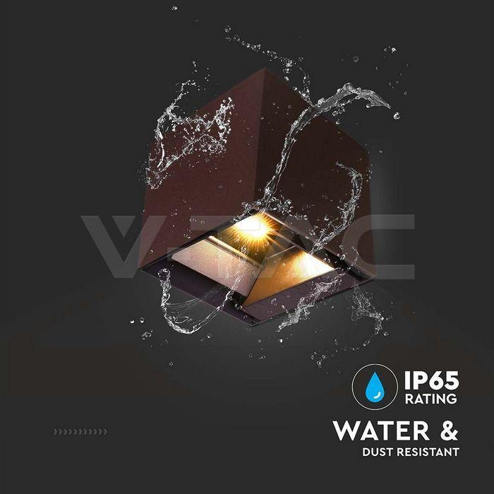 Lampada LED Solare V-Tac da Giardino a Cubo 9W colore corten - 23824 03