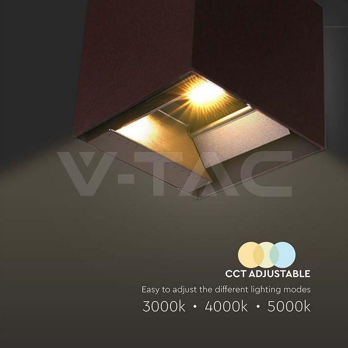 Lampada LED Solare V-Tac da Giardino a Cubo 9W colore corten - 23824 04