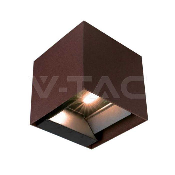 Lampada LED Solare V-Tac da Giardino a Cubo 9W colore corten - 23824 06