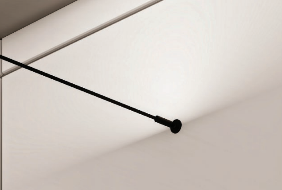 installazione sistema fissaggio strip led su soffitto nero