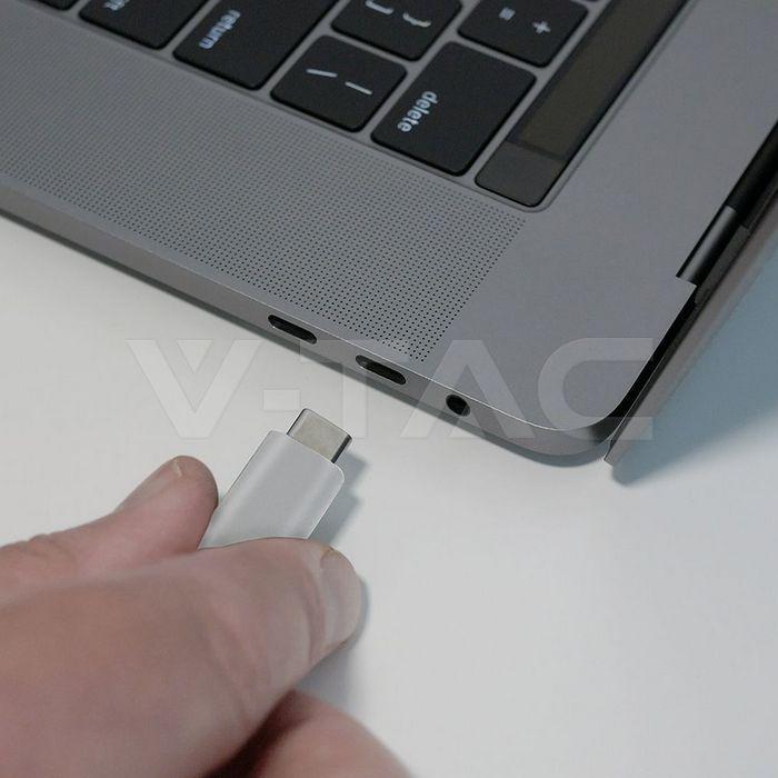 Connettori e struttura del cavo USB-C a USB-C V-TAC bianco