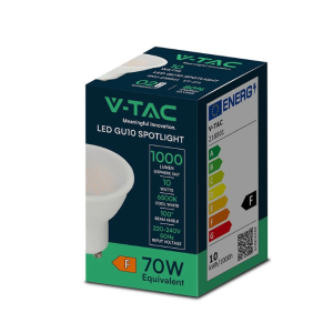 Faretto led gu10  10w 6500k con copertura satinata fascio ampio 110° - 218801