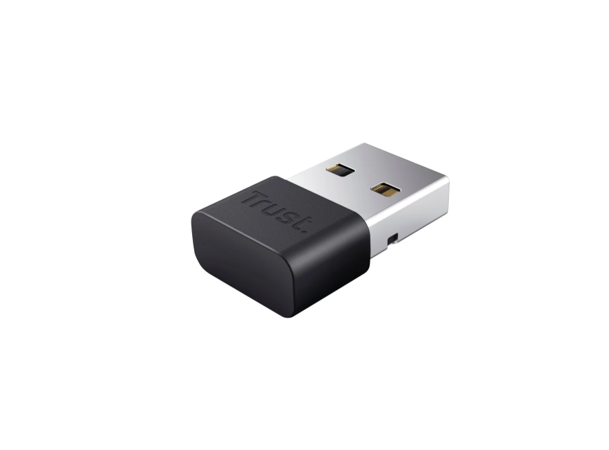 adattatore bluetooth usb trust vista frontale su sfondo bianco