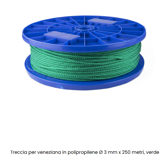 bobina di cordino in polipropilene verde 3 mm 250 m