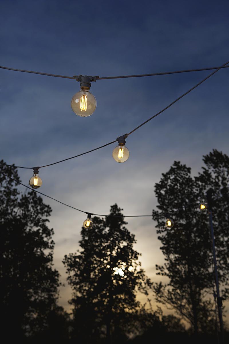 Catena Luminosa Gealuce da Esterno 10u202fm con 10 Portalampade E14 IP44 Nero - GFIN02 02
