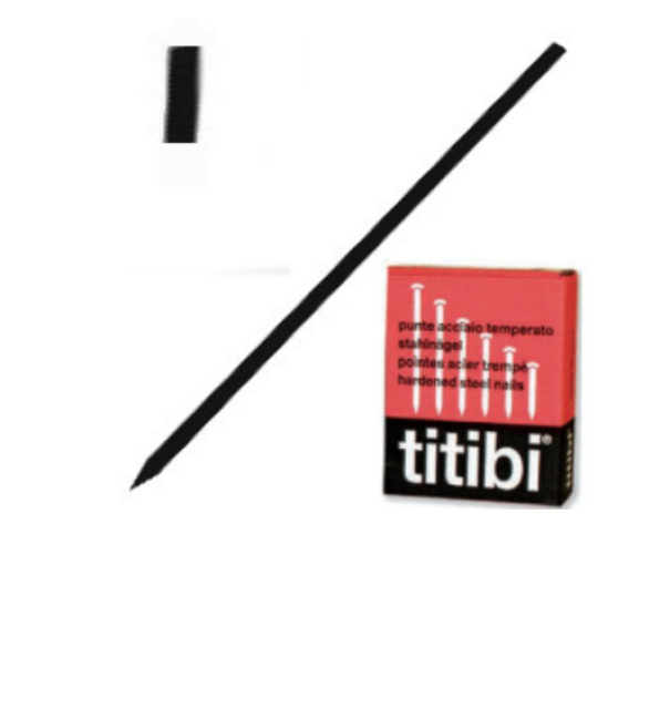 Chiodo spillo in acciaio temperato 0,9x25 mm confezione Ariasana per fissaggi precisi