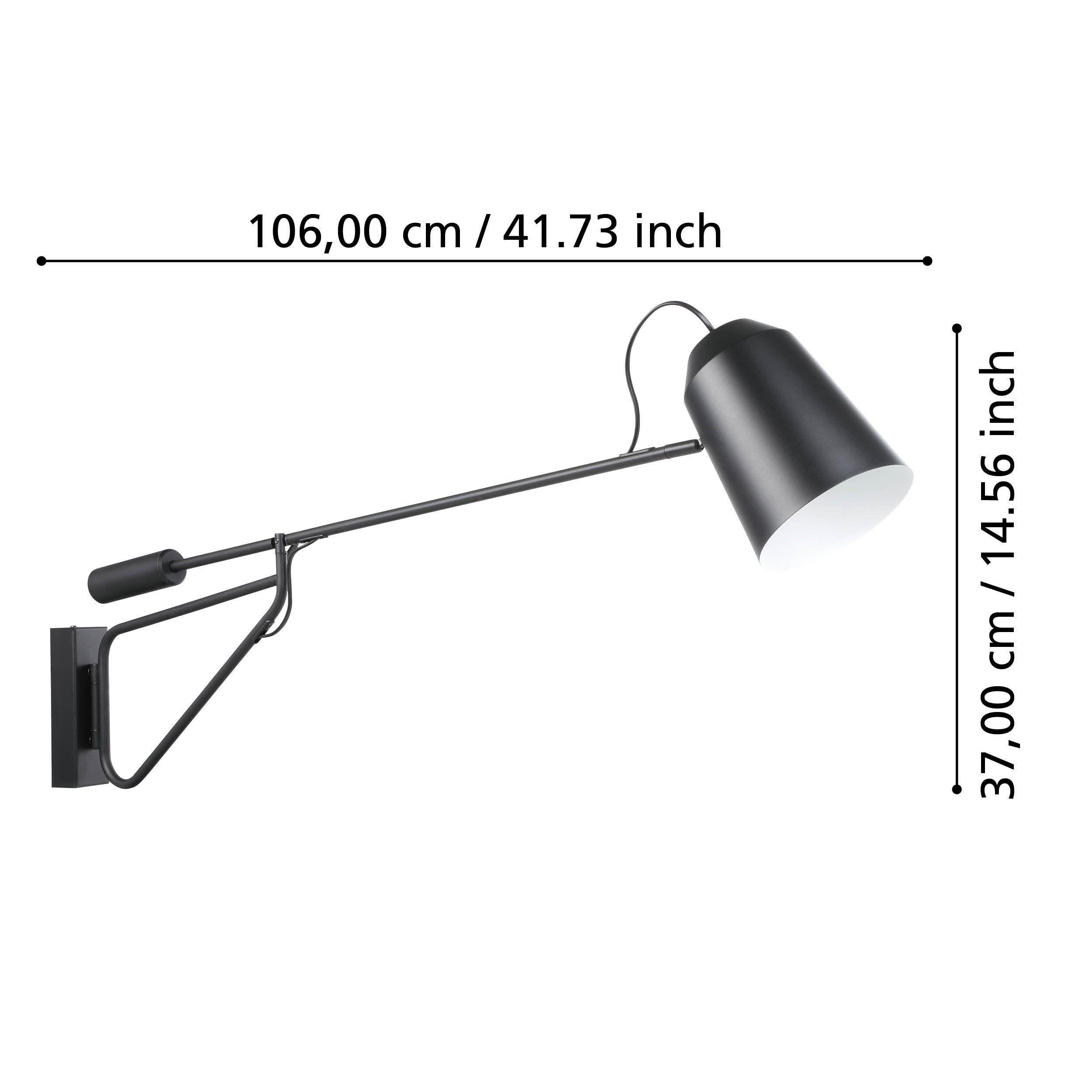Applique Eglo Loreto 1 da Parete con Attacco E27 nera - 900614 02 02