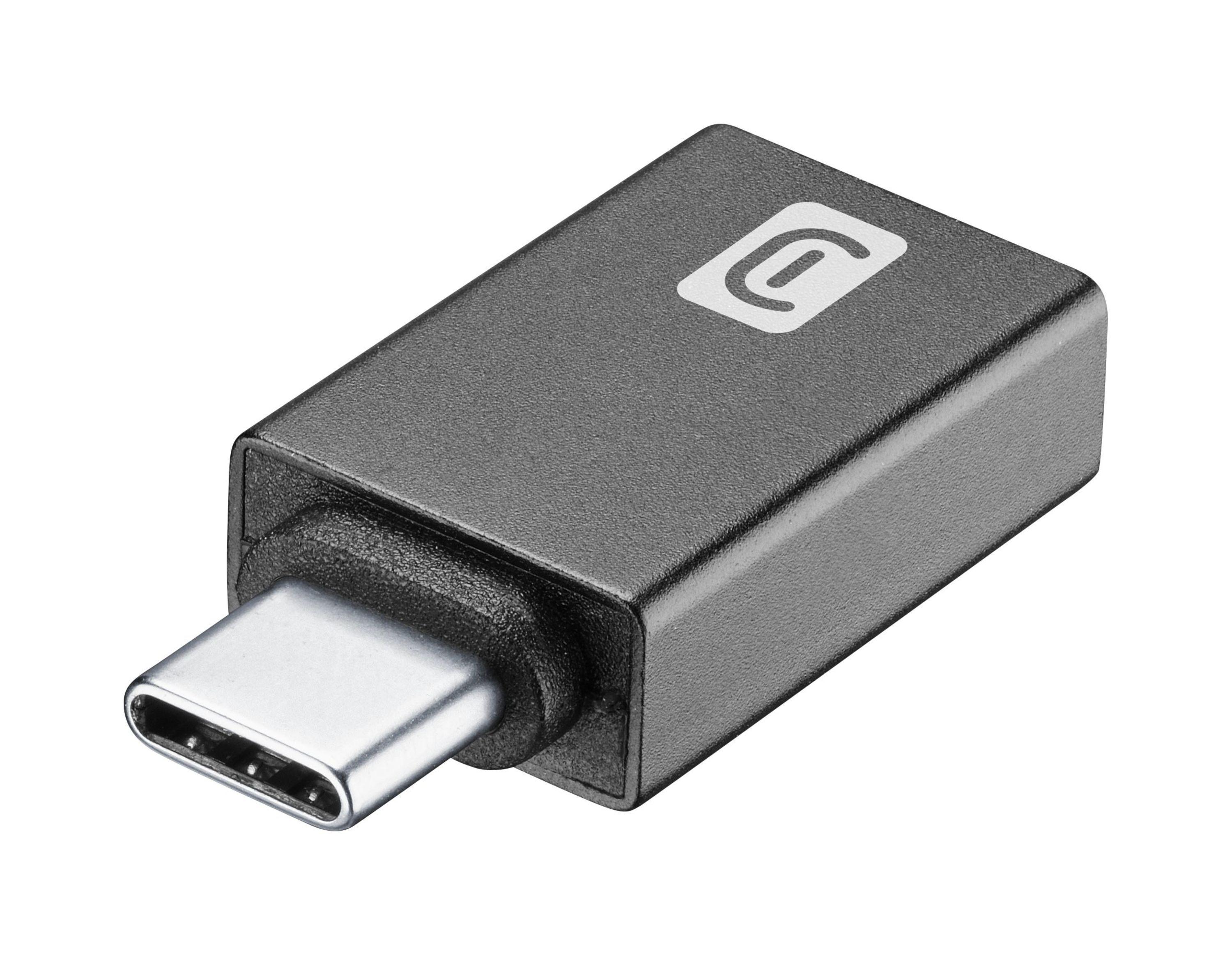 adattatore usb c a usb a compatto Cellular Line vista connettore usb c