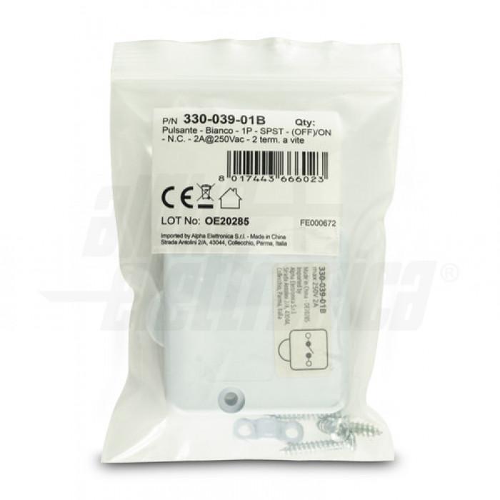 interruttore bianco confezione singola polybag alpha elettronica 33003901b spst 2a 250vac
