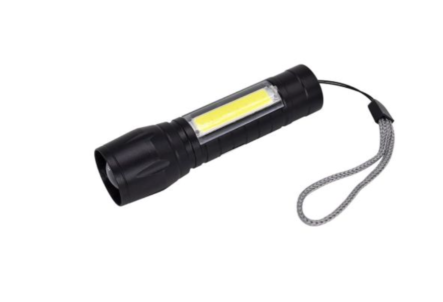 torcia tascabile led zoom compatta con doppio led e cordino euro marketing 90