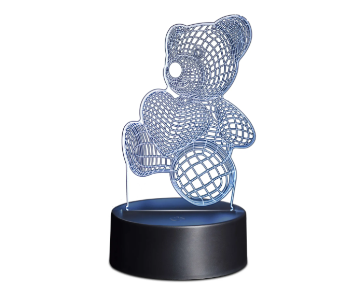 lampada led 3d in plexiglass multicolore a tema orso con base