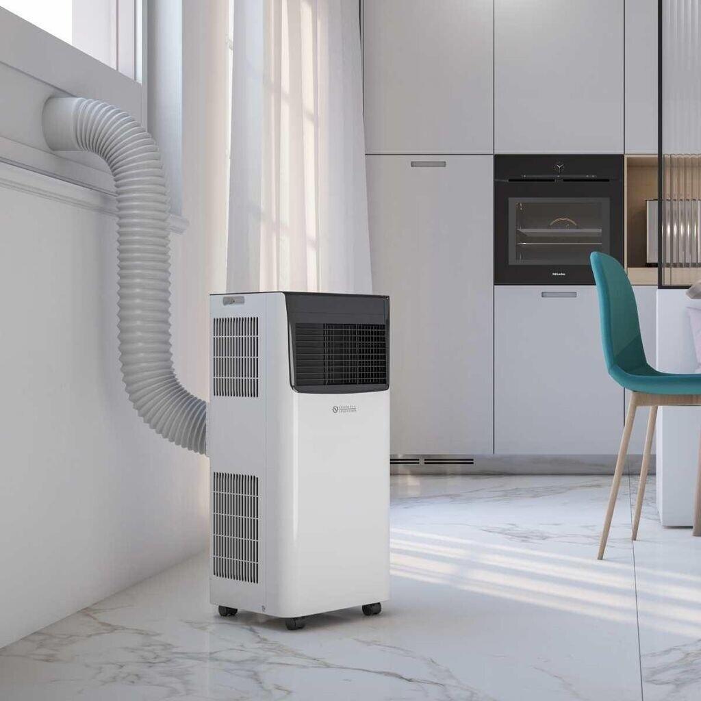 climatizzatore portatile con tubo scarico aria installazione vicino finestra in cucina