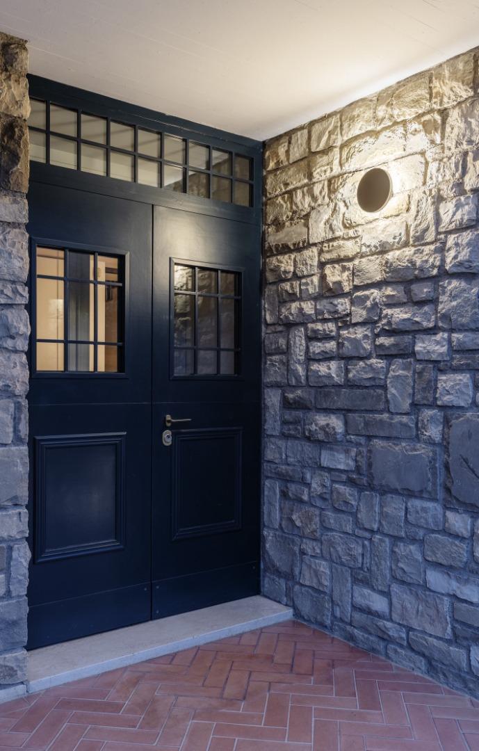 applique led da esterno finitura corten vista laterale