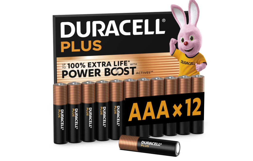 Confezione batterie alcaline mini stilo AAA 1.5V Duracell Plus da 12 pezzi