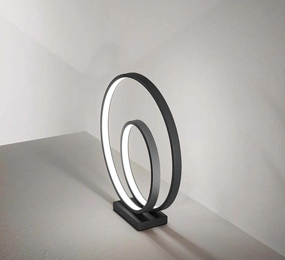 Lampada da tavolo LED Perenz design moderno in metallo nero diffusore silicone