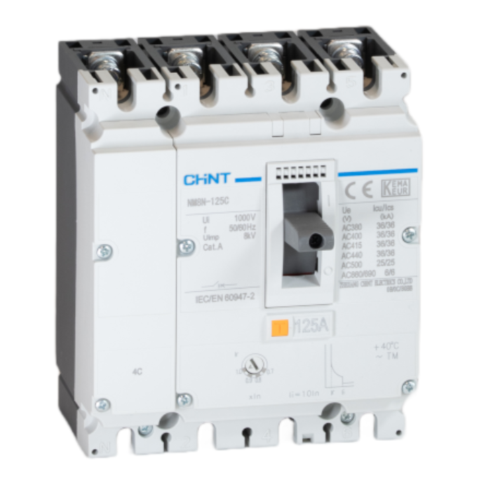 interruttore scatolato magnetotermico chint nm8n 125a 4 poli