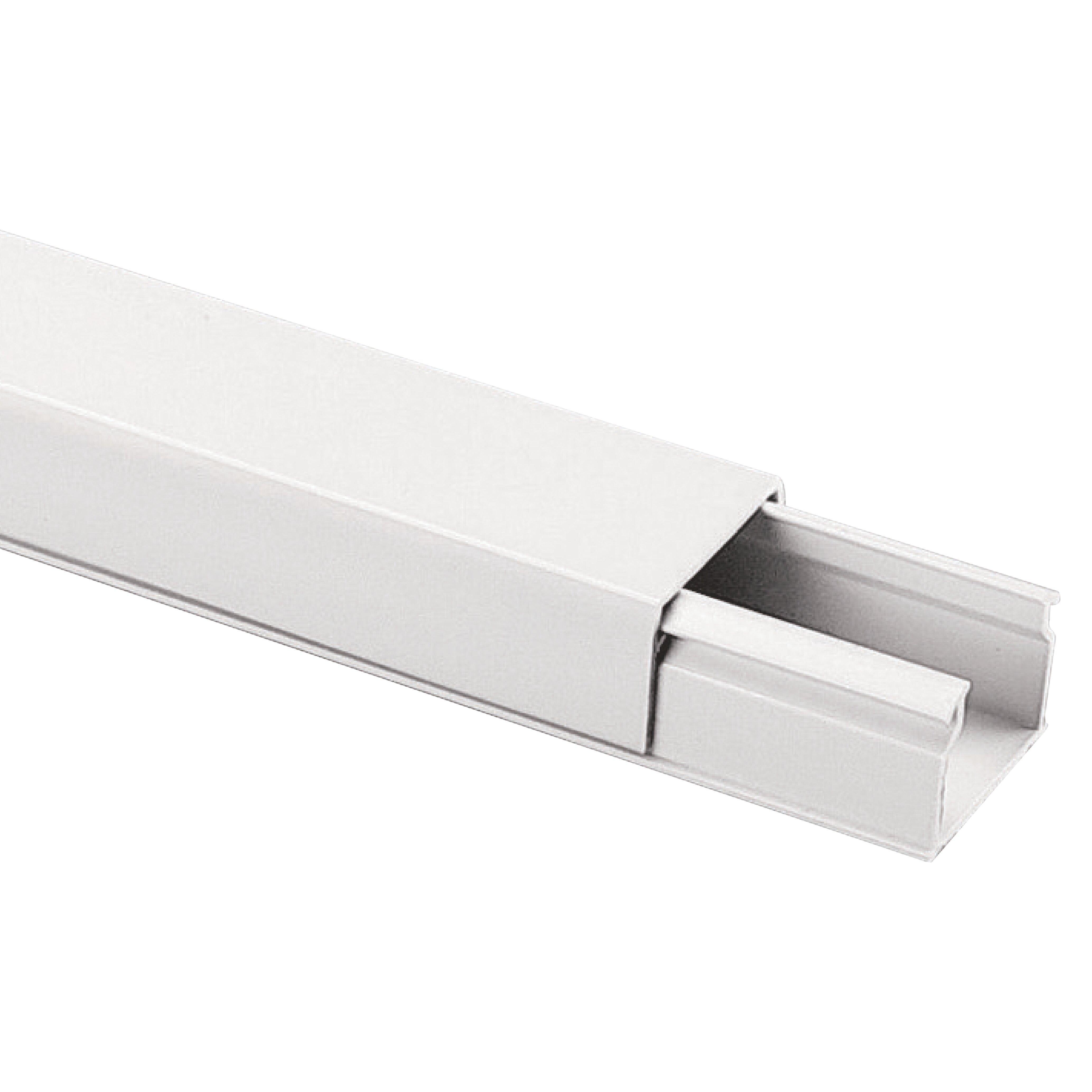 minicanale portacavi pvc 25x17 bianco con coperchio avvolgente