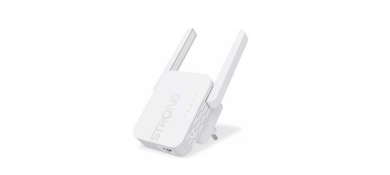 Range extender WiFi 300Mbps bianco con doppia antenna DGGROUP per espansione segnale wireless