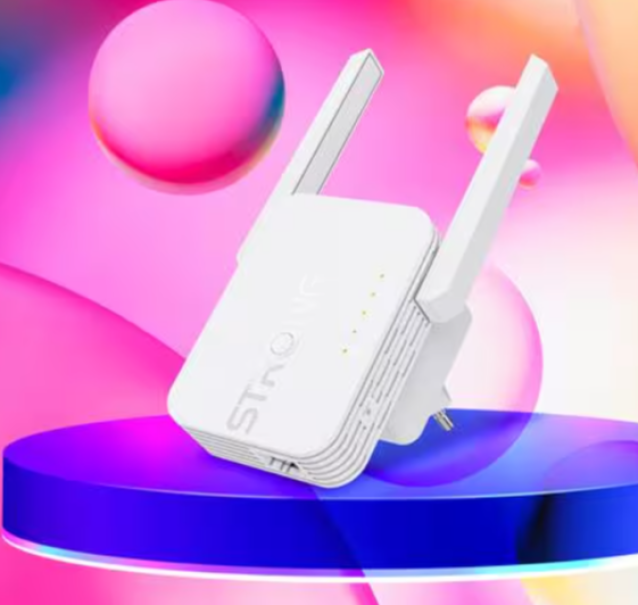 Ripetitore WiFi compatto con due antenne per rete wireless stabile e veloce