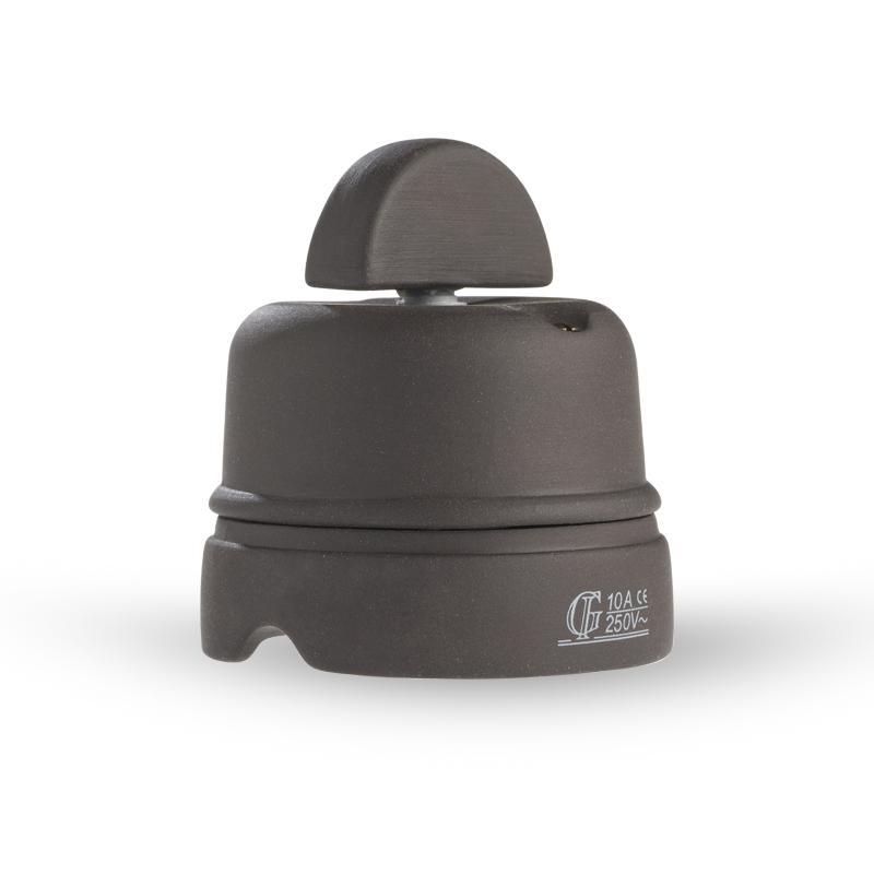 Pulsante Rotativo Gambarelli in Porcellana Antracite u00d8u202f60u202fmm, 10u202fA 250u202fV - AX00120 01