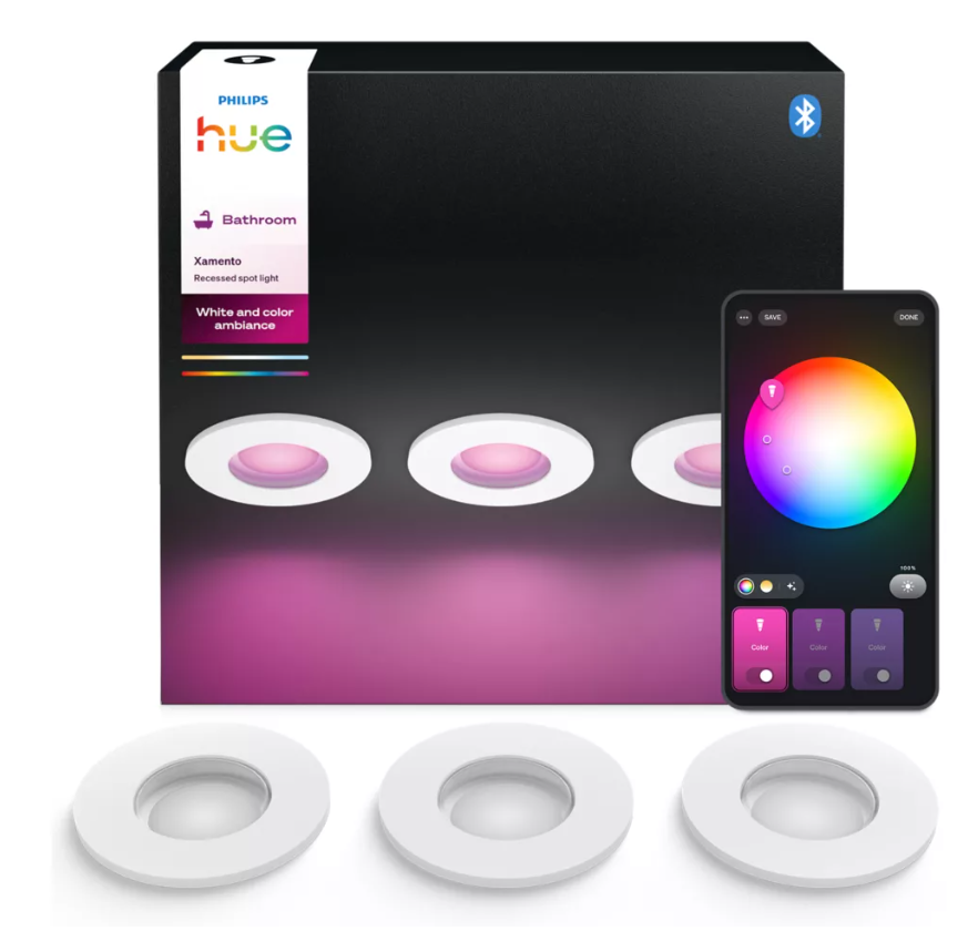 Set faretti da incasso LED smart Philips Hue controllo App RGB bianco