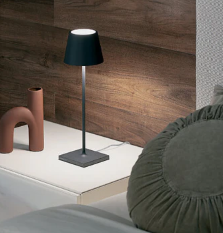 Lampada da Tavolo Zafferano Poldina Grigio scuro 230V con LED Integrato Luce Calda 2200u20132700-3000K - LD0345N3 02