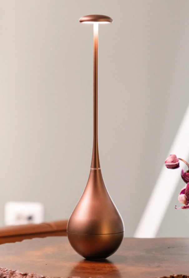 Lampada Zafferano Dondolina da Tavolo LED bronzo Luce Calda Regolabile - LD1110W3 01