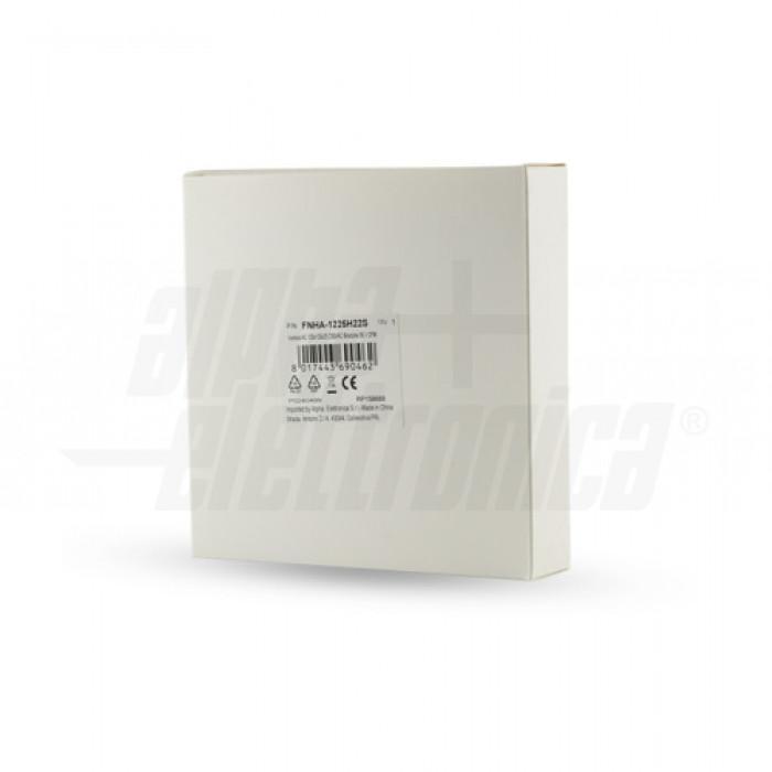 ventola assiale ac 230v 120mm vista frontale con etichetta identificativa