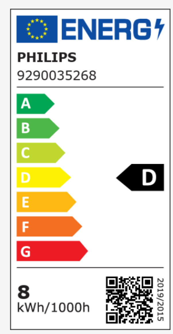 etichetta energetica lampadina led philips 7.8w a60 efficienza classe d