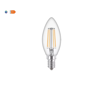 Lampadina led candela e14 4,3w vetro trasparente philedcan40g2 bianco caldo