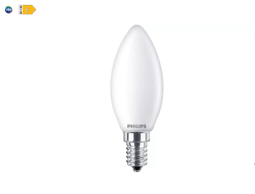 lampadina led candela e14 philips vetro smerigliato luce bianco freddo