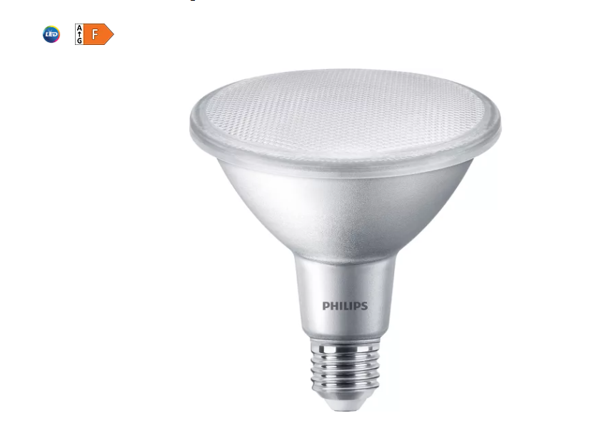 etichetta energetica lampadina LED Philips classe F 13kWh consumo