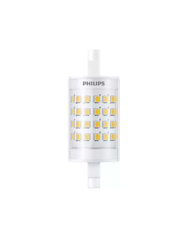 Lampadina LED lineare R7s 78mm luce naturale Philips vista frontale