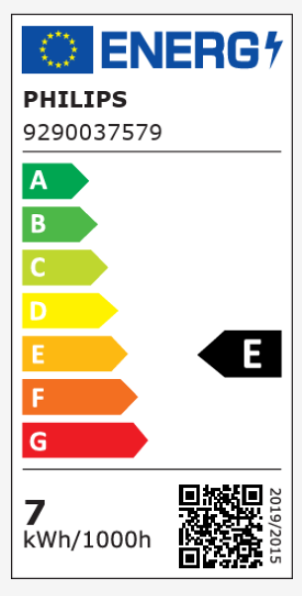 etichetta energetica lampada led pl c 6 5w 4000k philips classe e 7 kwh per 1000 ore