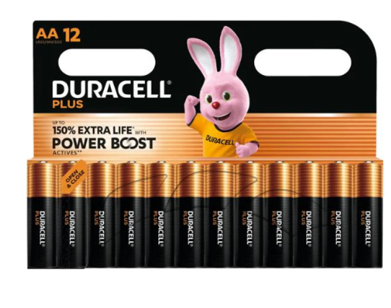 Batterie stilo AA alcaline Duracell 1,5V confezione da 12 per dispositivi elettronici