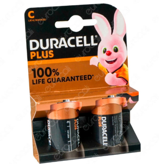 Coniglio Duracell con batteria alcalina C Plus 1,5V lunga durata