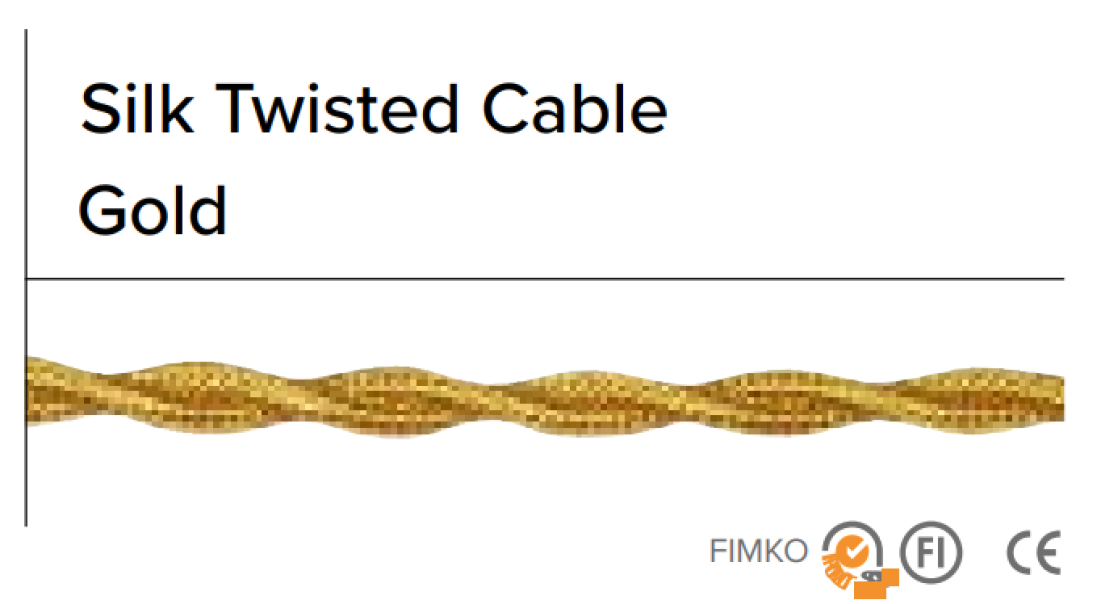 cavo trecciato color oro silk twisted cable