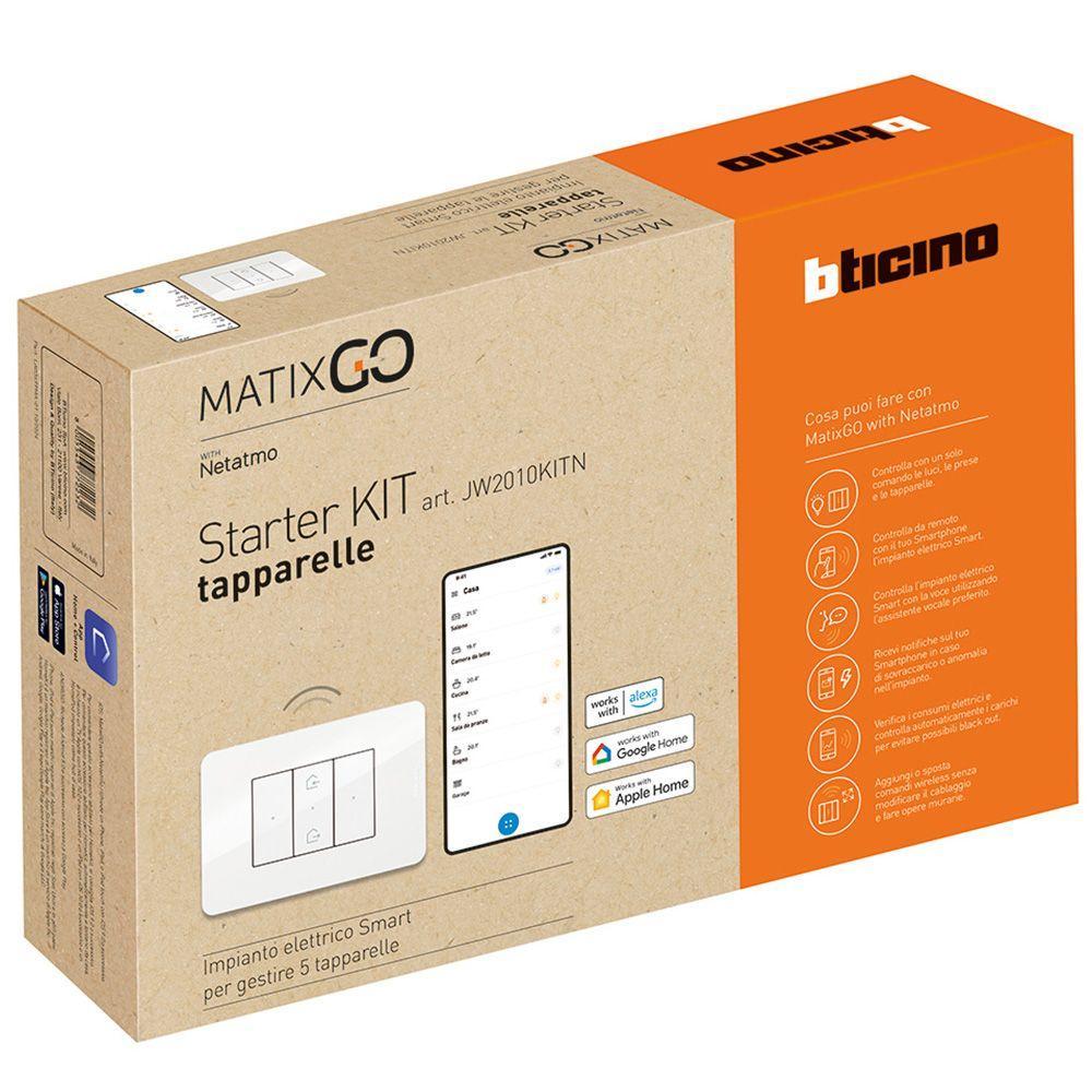 kit comando tapparelle smart BTicino MatixGO JW2010KITN confezione originale vista frontale