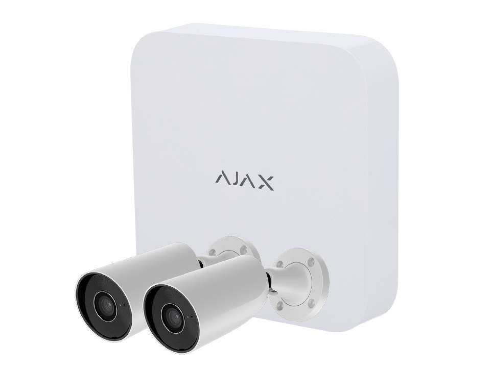 ajax kit videosorveglianza nvr 2 telecamere aj-nvrkit108-2xtur-n sicurezza avanzata interno esterno - foto 1