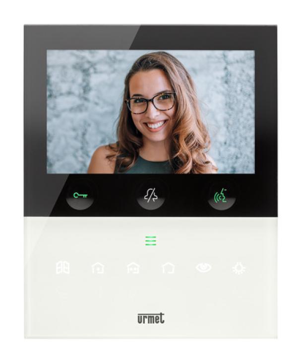 videocitofono Wi-Fi Urmet 5 pollici vivavoce bianco con display a colori e pulsanti soft touch