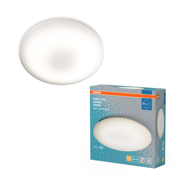 Packaging e plafoniera LED con sensore movimento IP44 Ledvance 30cm per interni ed esterni