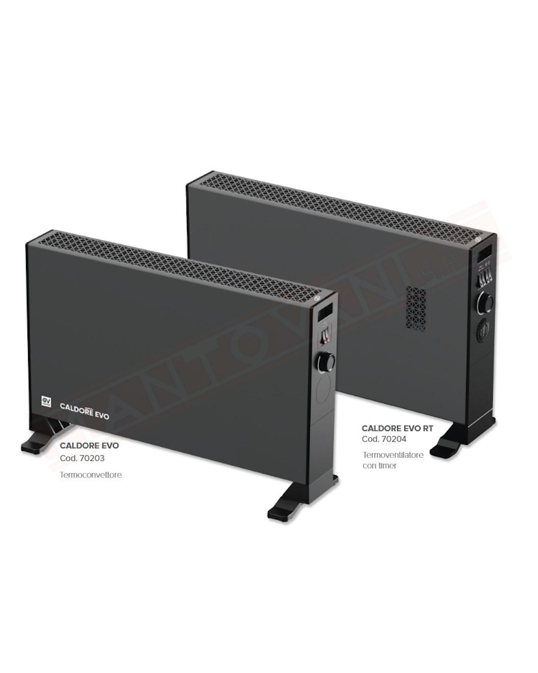 termoventilatore elettrico Vortice set doppio moderno nero con timer per riscaldamento rapido ambienti interni