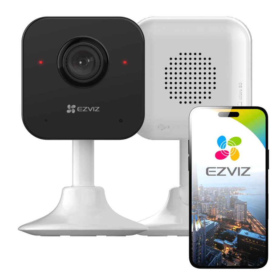 telecamera wifi da interno ezviz con app di controllo su smartphone